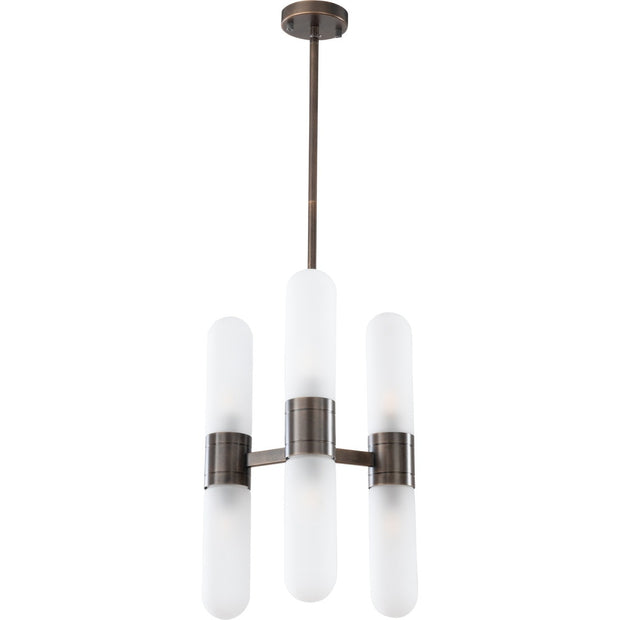 Hepburn 6 Light 3 Arm Pendant Antique Brass