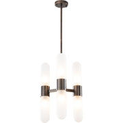 Hepburn 6 Light 3 Arm Pendant Antique Brass