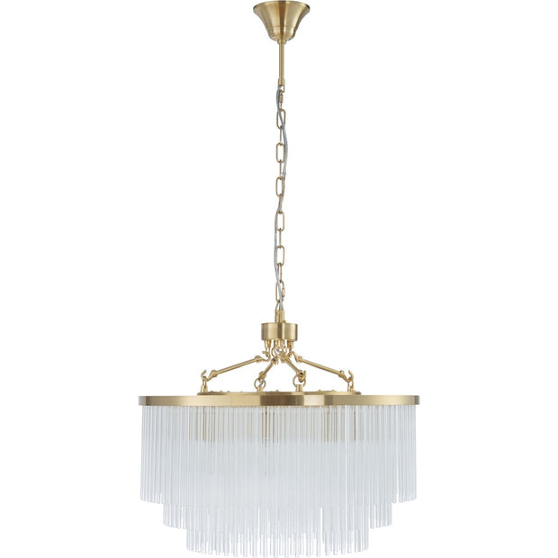 Evangeline Medium 60cm 8 Light Chandelier Satin Brass