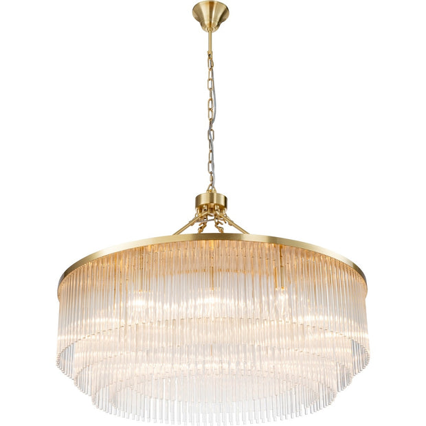Evangeline Large 90cm 12 Light Chandelier Satin Brass