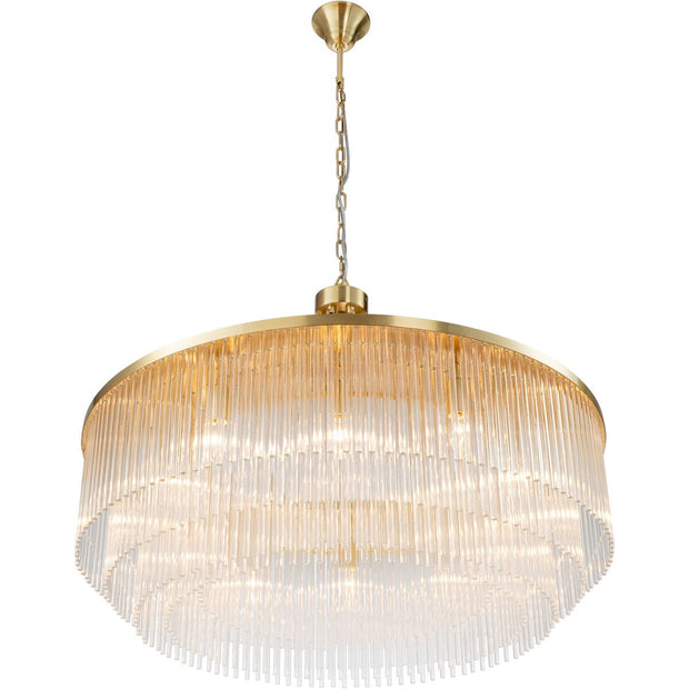 Evangeline Large 90cm 12 Light Chandelier Satin Brass