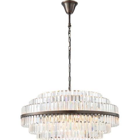 Evelyn Large 80cm 10 Light Chandelier Antique Brass