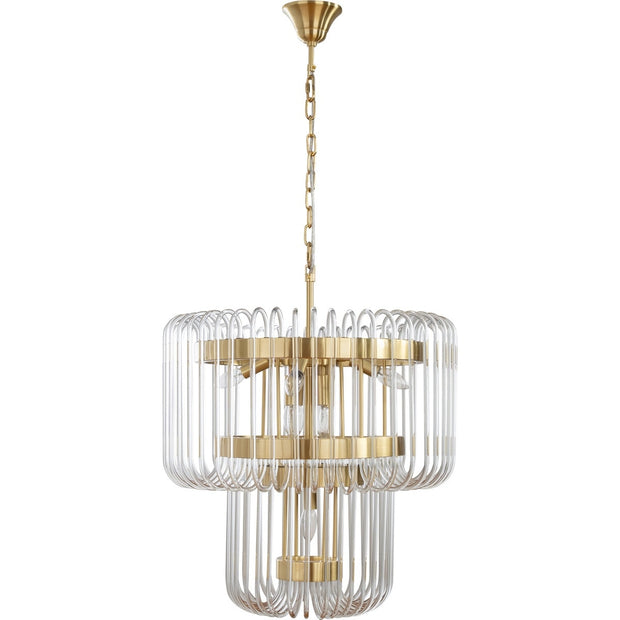 Collette 60cm 9 Light 2 Tier Chandelier Satin Brass