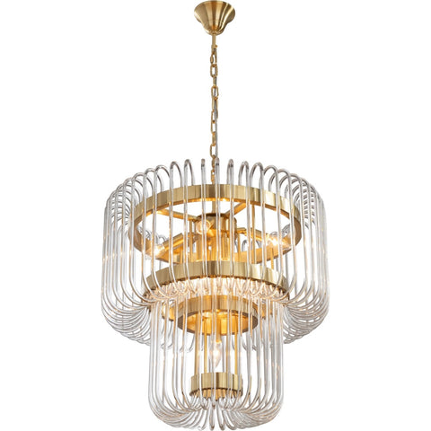 Collette 60cm 9 Light 2 Tier Chandelier Satin Brass