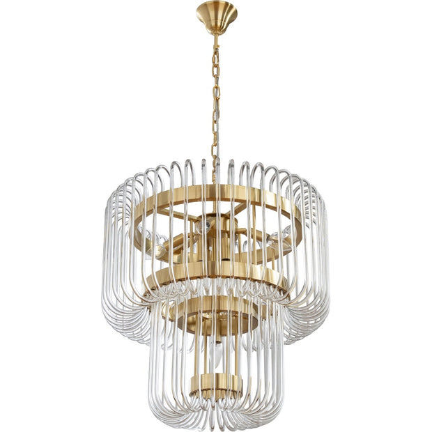 Collette 60cm 9 Light 2 Tier Chandelier Satin Brass