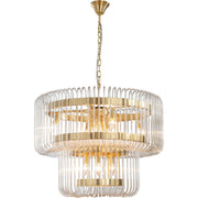 Collette 80cm 13 Light 2 Tier Chandelier Satin Brass