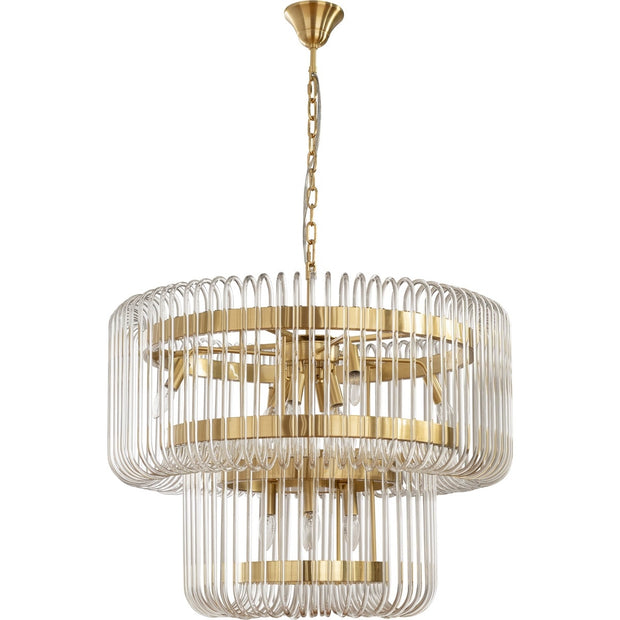 Collette 80cm 13 Light 2 Tier Chandelier Satin Brass