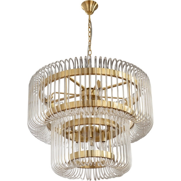 Collette 80cm 13 Light 2 Tier Chandelier Satin Brass