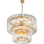 Collette 80cm 13 Light 2 Tier Chandelier Satin Brass