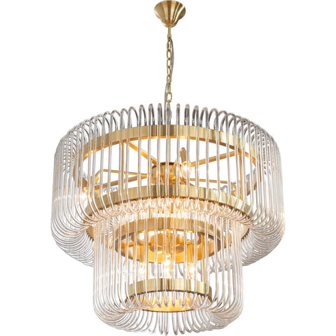Collette 80cm 13 Light 2 Tier Chandelier Satin Brass