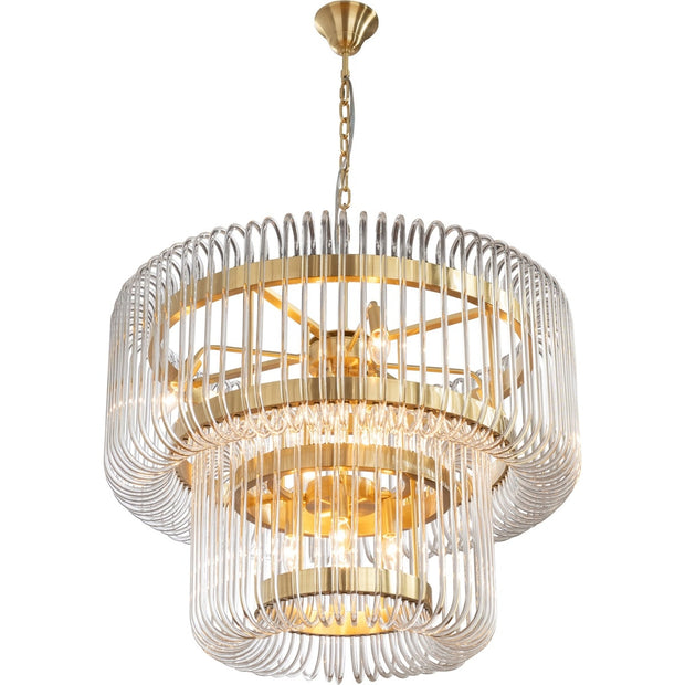 Collette 80cm 13 Light 2 Tier Chandelier Satin Brass