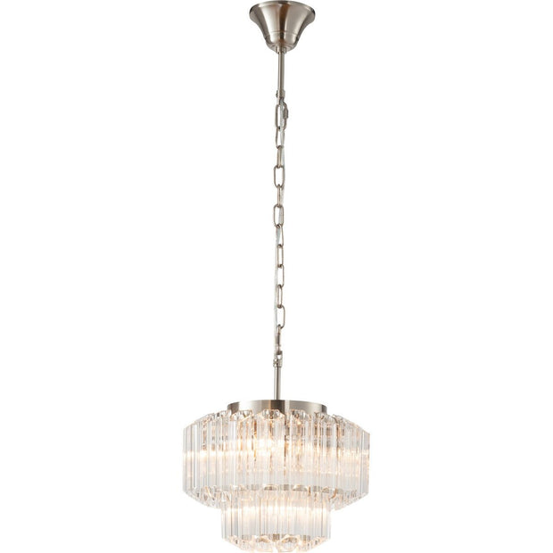 Calista Small 32cm 4 Light 2 Tier Chandelier Brushed Nickel