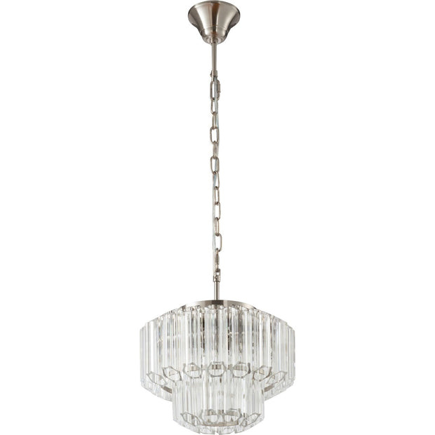 Calista Small 32cm 4 Light 2 Tier Chandelier Brushed Nickel