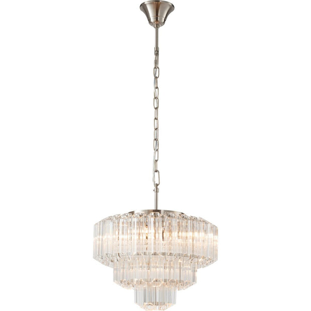 Calista Medium 42cm 5 Light 3 Tier Chandelier Brushed Nickel