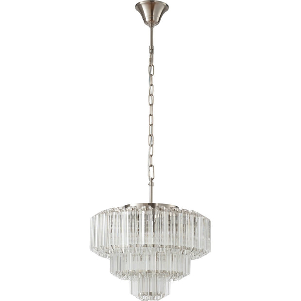 Calista Medium 42cm 5 Light 3 Tier Chandelier Brushed Nickel