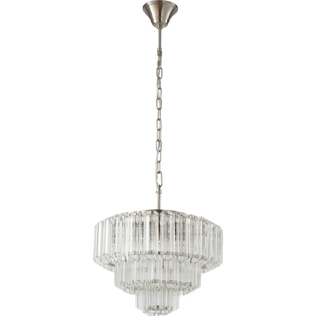 Calista Medium 42cm 5 Light 3 Tier Chandelier Brushed Nickel