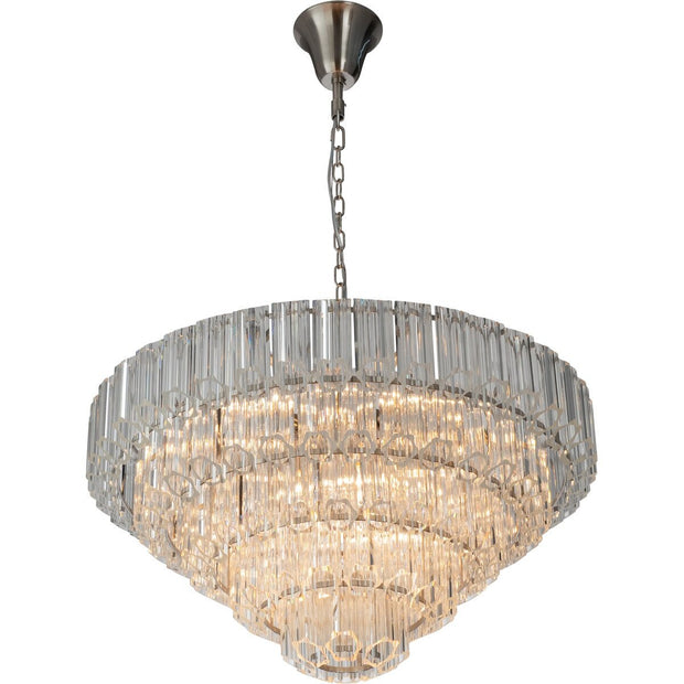 Calista Extra Large 85cm 12 Light 5 Tier Chandelier, Brushed Nickel