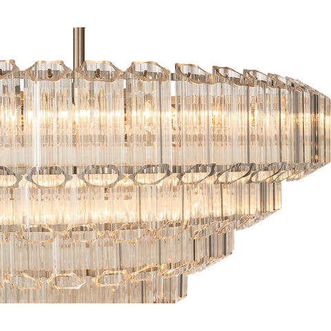 Calista Extra Large 85cm 12 Light 5 Tier Chandelier, Brushed Nickel