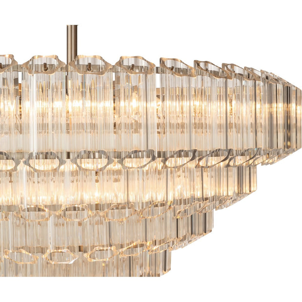 Calista Extra Large 85cm 12 Light 5 Tier Chandelier, Brushed Nickel