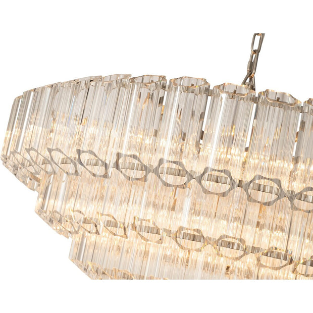 Calista Extra Large 85cm 12 Light 5 Tier Chandelier, Brushed Nickel