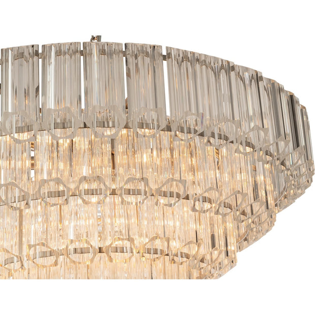 Calista Extra Large 85cm 12 Light 5 Tier Chandelier, Brushed Nickel