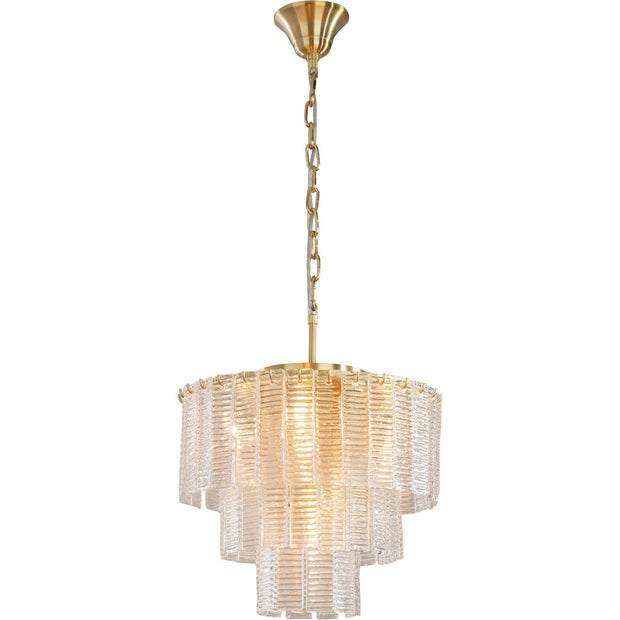 Alara Small 40cm 3 Tier 5 Light Chandelier Satin Brass