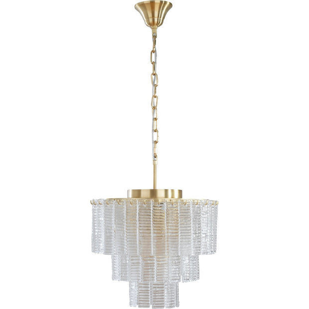 Alara Small 40cm 3 Tier 5 Light Chandelier Satin Brass