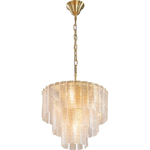 Alara Small 40cm 3 Tier 5 Light Chandelier Satin Brass