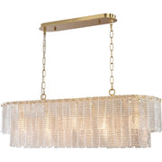 Alara 100cm 5 Light Bench Chandelier Satin Brass
