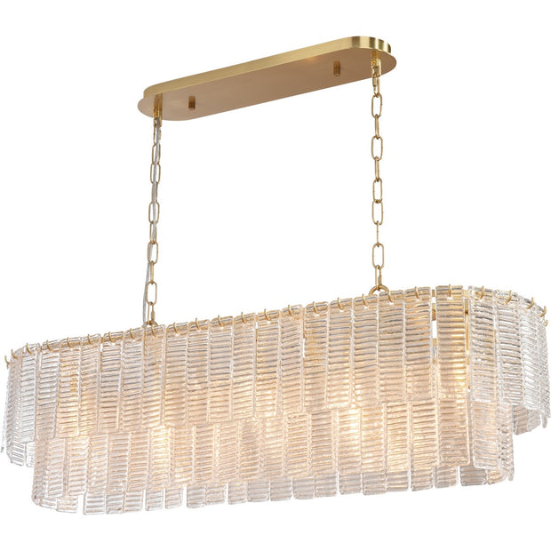Alara 100cm 5 Light Bench Chandelier Satin Brass