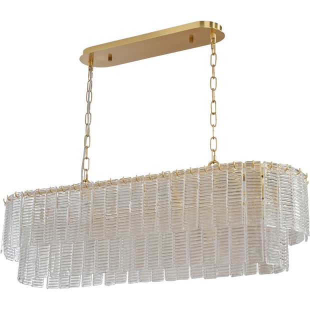 Alara 100cm 5 Light Bench Chandelier Satin Brass