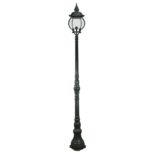 Flinders Large IP44 Domain Outdoor Garden Post Light Antique Black