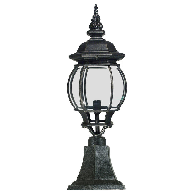 Flinders Medium IP44 Outdoor Pillar Mount Antique Black