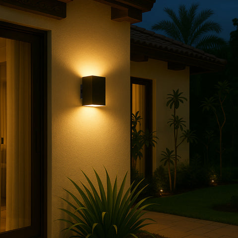 Lorsa 2 Light Wall Lamp 2x9w CCT Black IP65