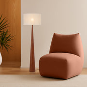 Lovisa Floor Lamp Walnut with Cream Linen