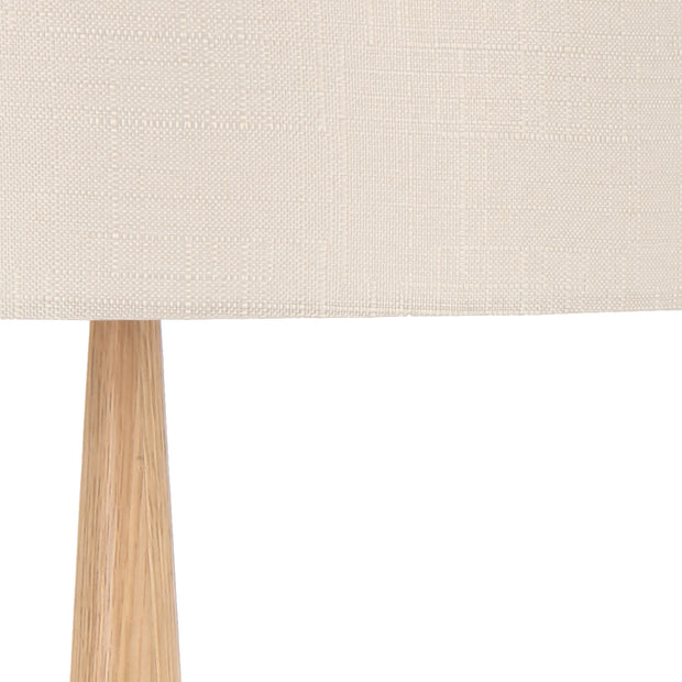Lovisa Floor Lamp Oak with Cream Linen