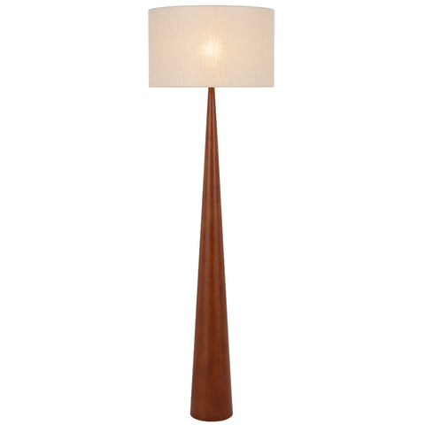 Lovisa Floor Lamp Walnut with Cream Linen