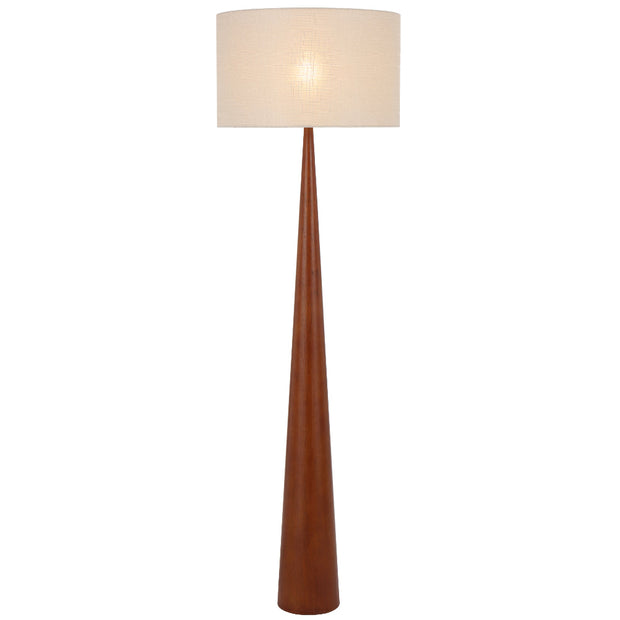 Lovisa Floor Lamp Walnut with Cream Linen