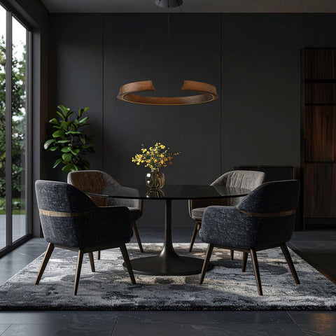 Lucid Round Wood Pendant 34w LED CCT
