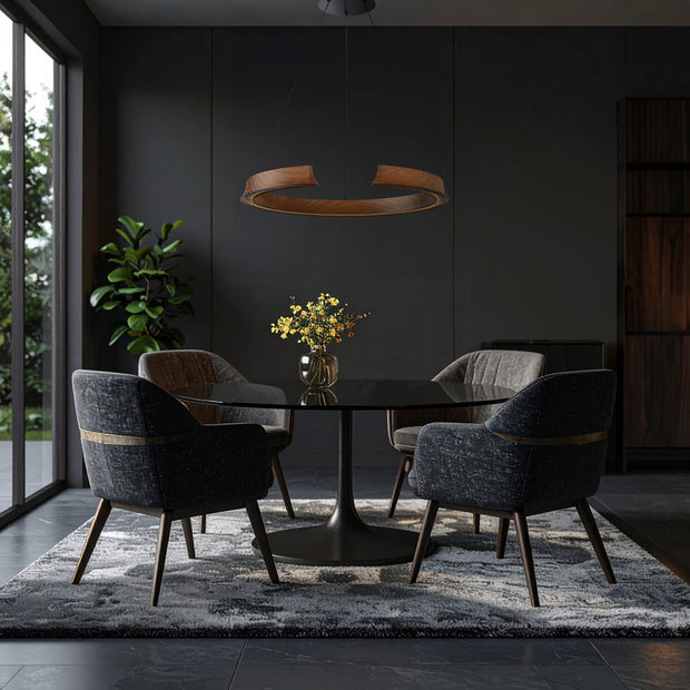Lucid Round Wood Pendant 34w LED CCT
