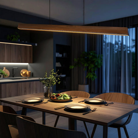 Lucid Linear Wood Pendant 34w LED CCT