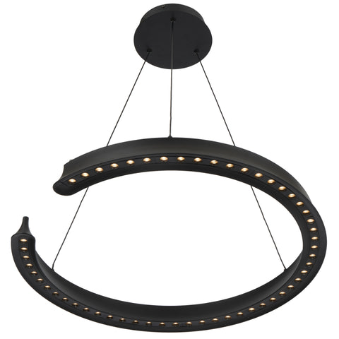 Lucid Round Black Pendant 34w LED CCT