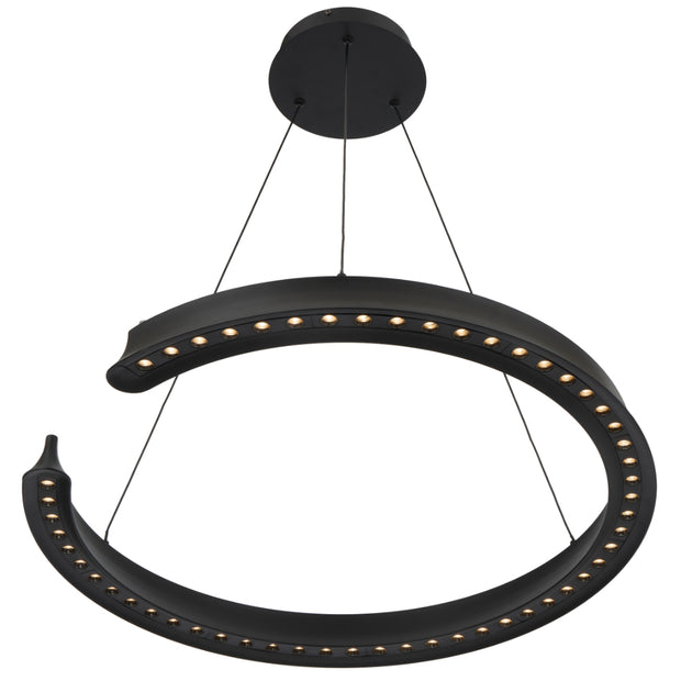 Lucid Round Black Pendant 34w LED CCT