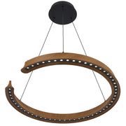 Lucid Round Wood Pendant 34w LED CCT