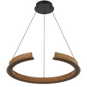 Lucid Round Wood Pendant 34w LED CCT