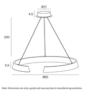 Lucid Round Wood Pendant 34w LED CCT