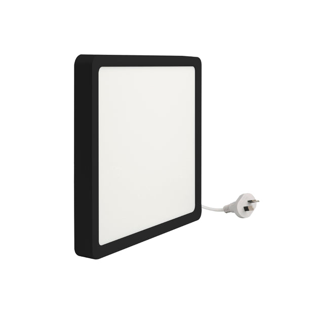 Lunos 23cm Square Oyster 18w CCT IP44 Black