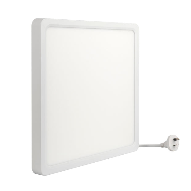 Lunos 30cm Square Oyster 24w CCT IP44 White