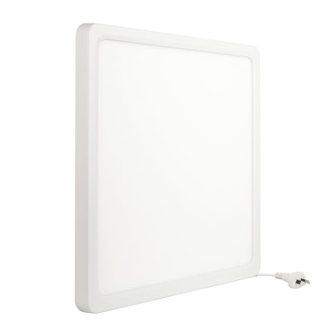 Lunos 40cm Square Oyster 30w CCT IP44 White