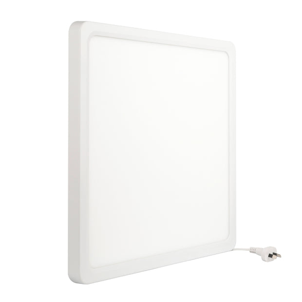 Lunos 40cm Square Oyster 30w CCT IP44 White